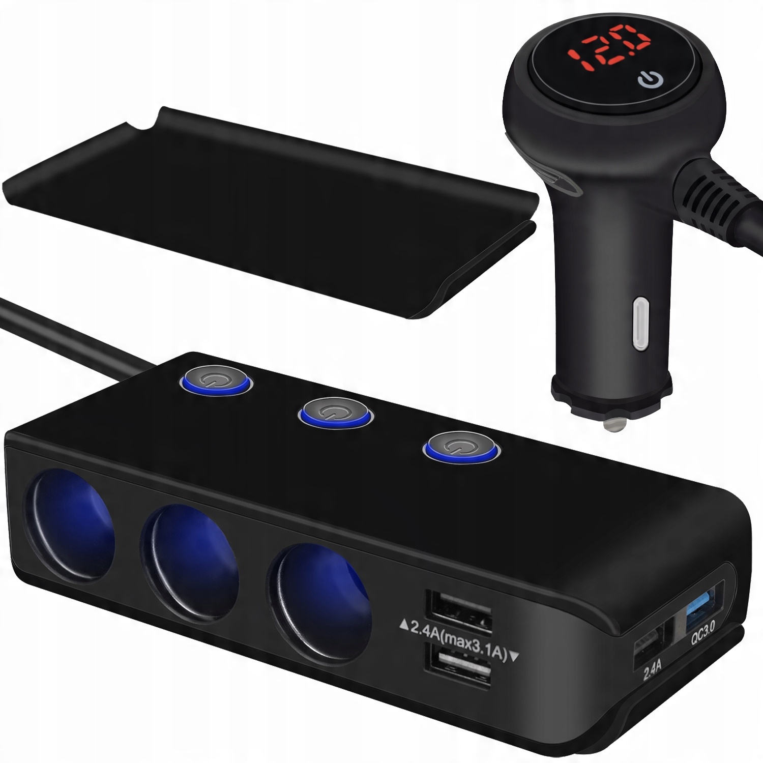 

Rozdzielacz Gniazda Zapalniczki 12-24V 4xUSB 120W