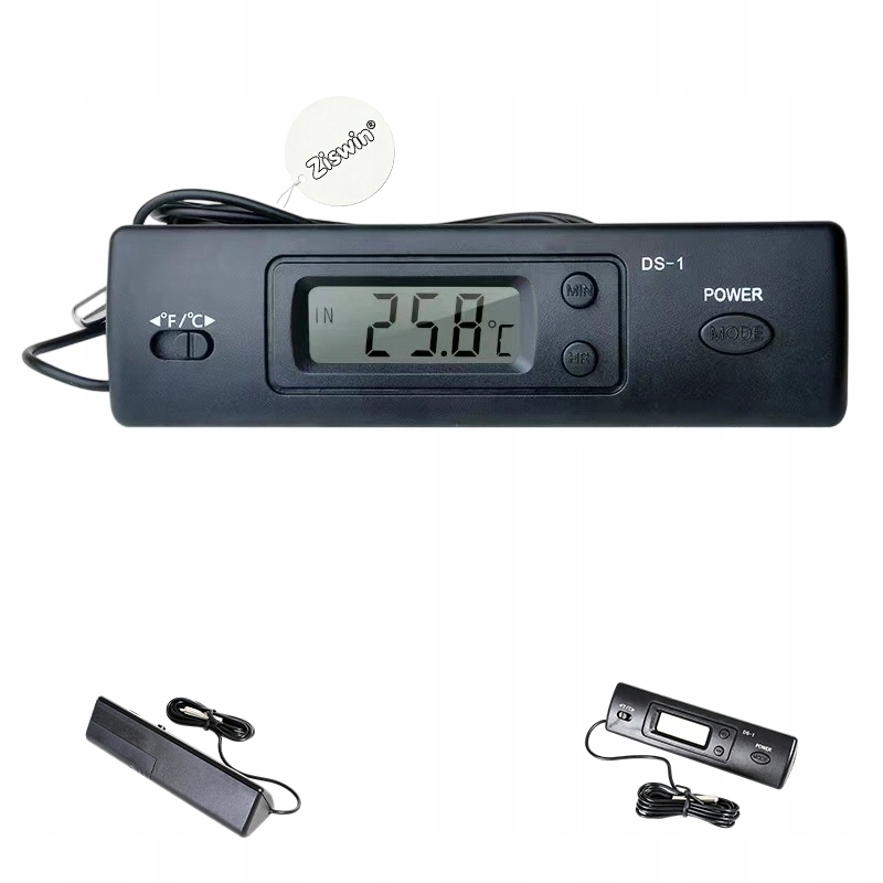 Termometr Samochodowy Wewnętrzny Zewnętrzny Sonda Zegar LCD -50 +70 C