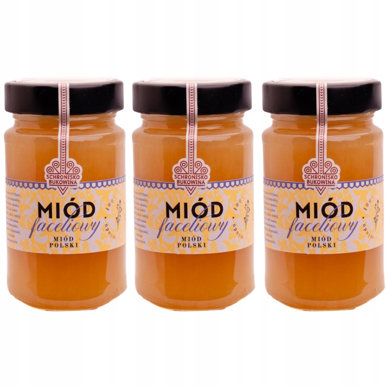 Faceliový med malý 310 g Schronisko Bukowina Bez konzervantů a barviv