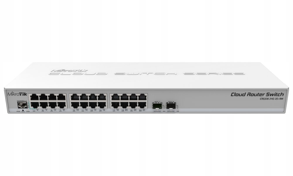 MikroTik Cloud Router Switch CRS326-24G-2S Rm 800MHz Cpu, 512MB, 24xGLAN,