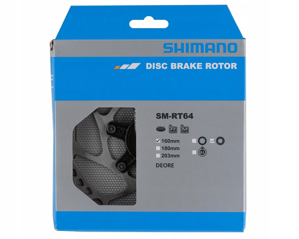 tarcza ham SHIMANO DEORE sm-rt64 160mm center lock EAN (GTIN) 4550170451974