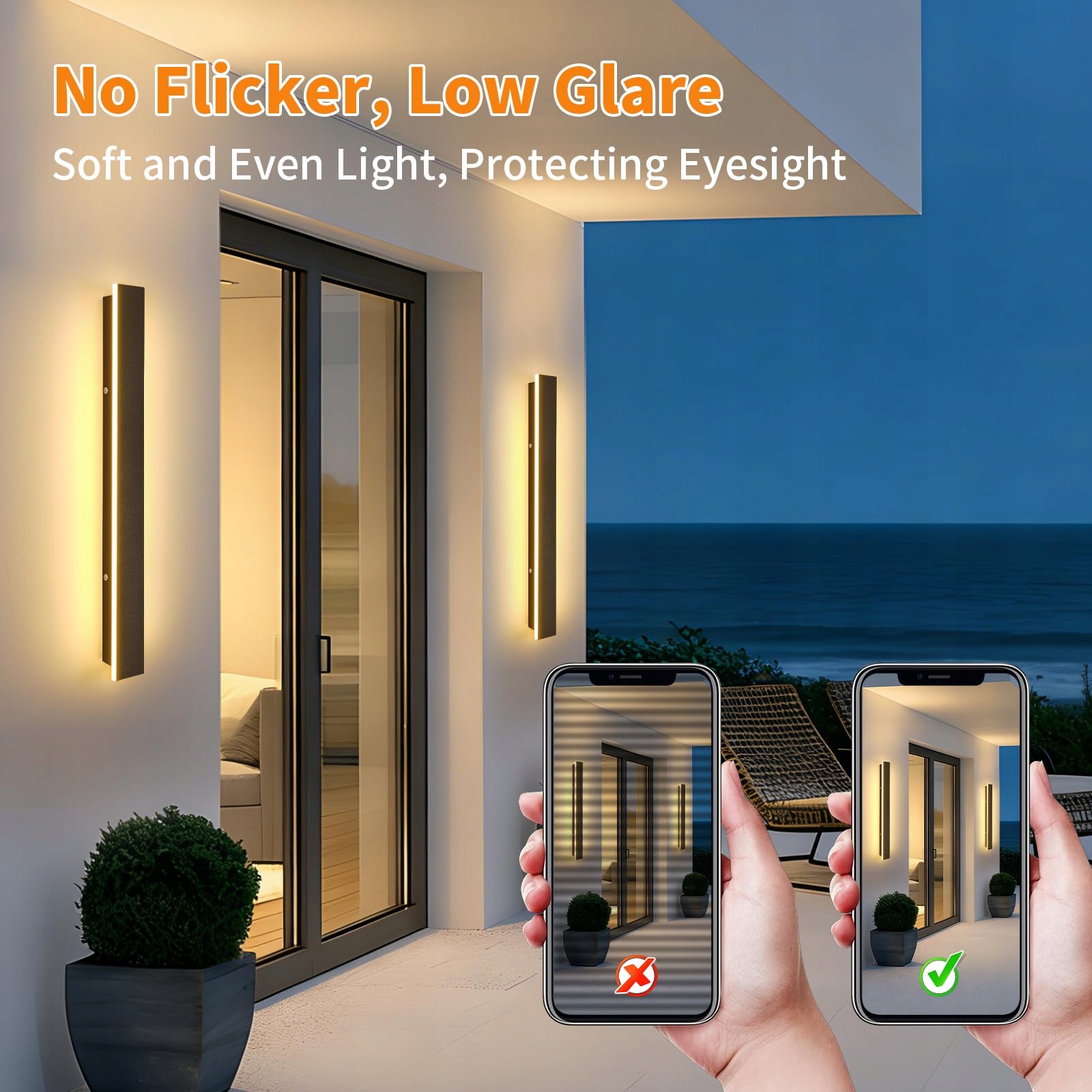 KETOM Nowoczesna Czarna Lampa Ścienna LED IP65 do Ogrodu i Wnętrz 60CM — miniatura 6
