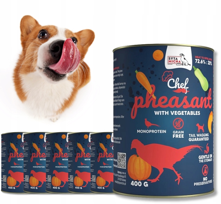 Syta Micha Chef Krmivo pro psy Mono Bažant se zeleninou Bez Obilovin 6 x 400 g