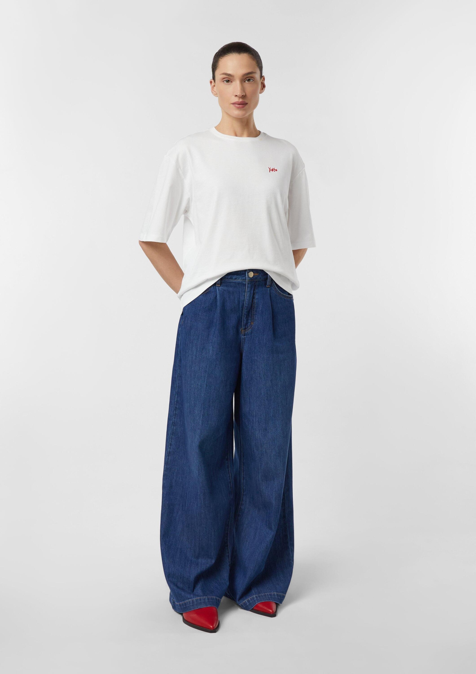 Comma Koszulka damska (T-shirt) krój oversize boyfriend