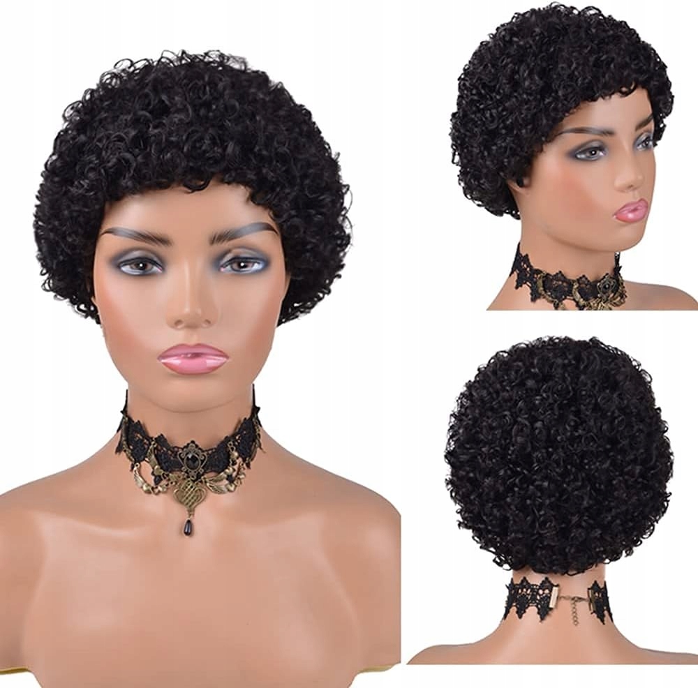 Fereowth Paruka z lidských vlasů krátká Loki černá afro