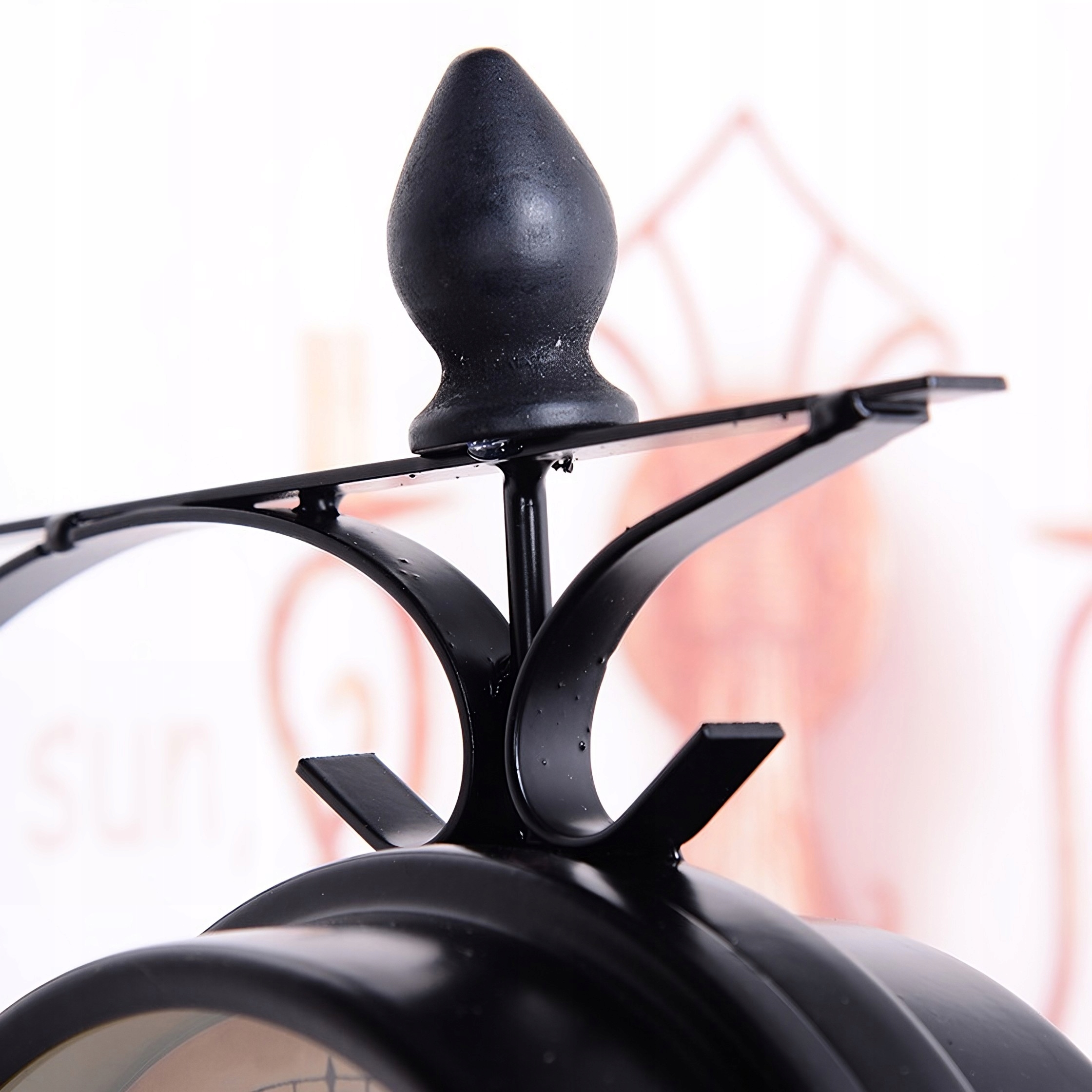 ZEGAR DWUSTRONNY ŚCIENNY DWORCOWY RETRO METALOWY CZARNY VINTAGE DESIGN 22CM Cechy dodatkowe efekt 3D