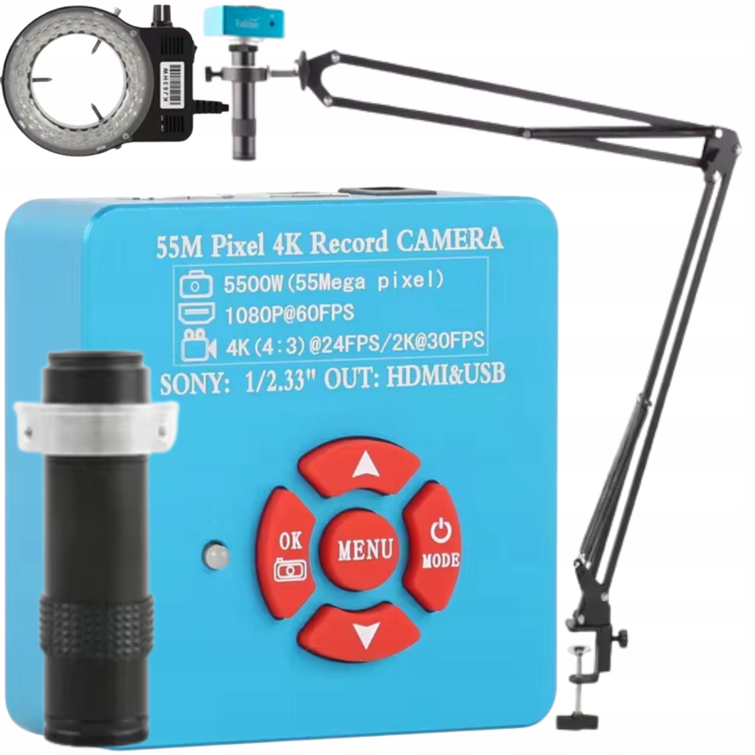 Mikroskopická kamera 4K 1080P Hdmi Usb pro mikroskop Digitální elektronika