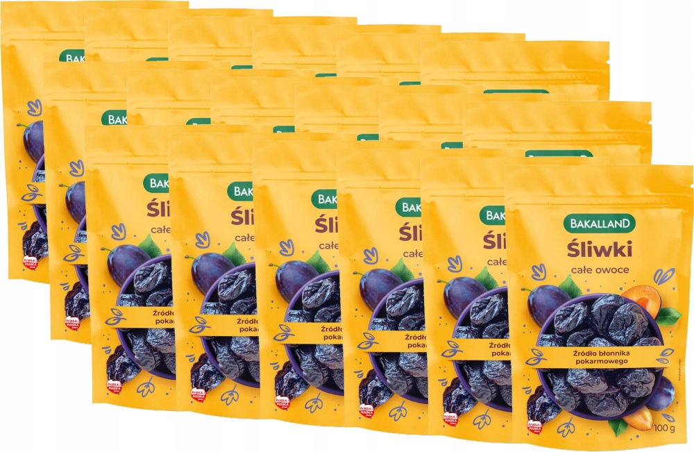 Bakalland Śliwki suszone bez pestek całe 100 g x18