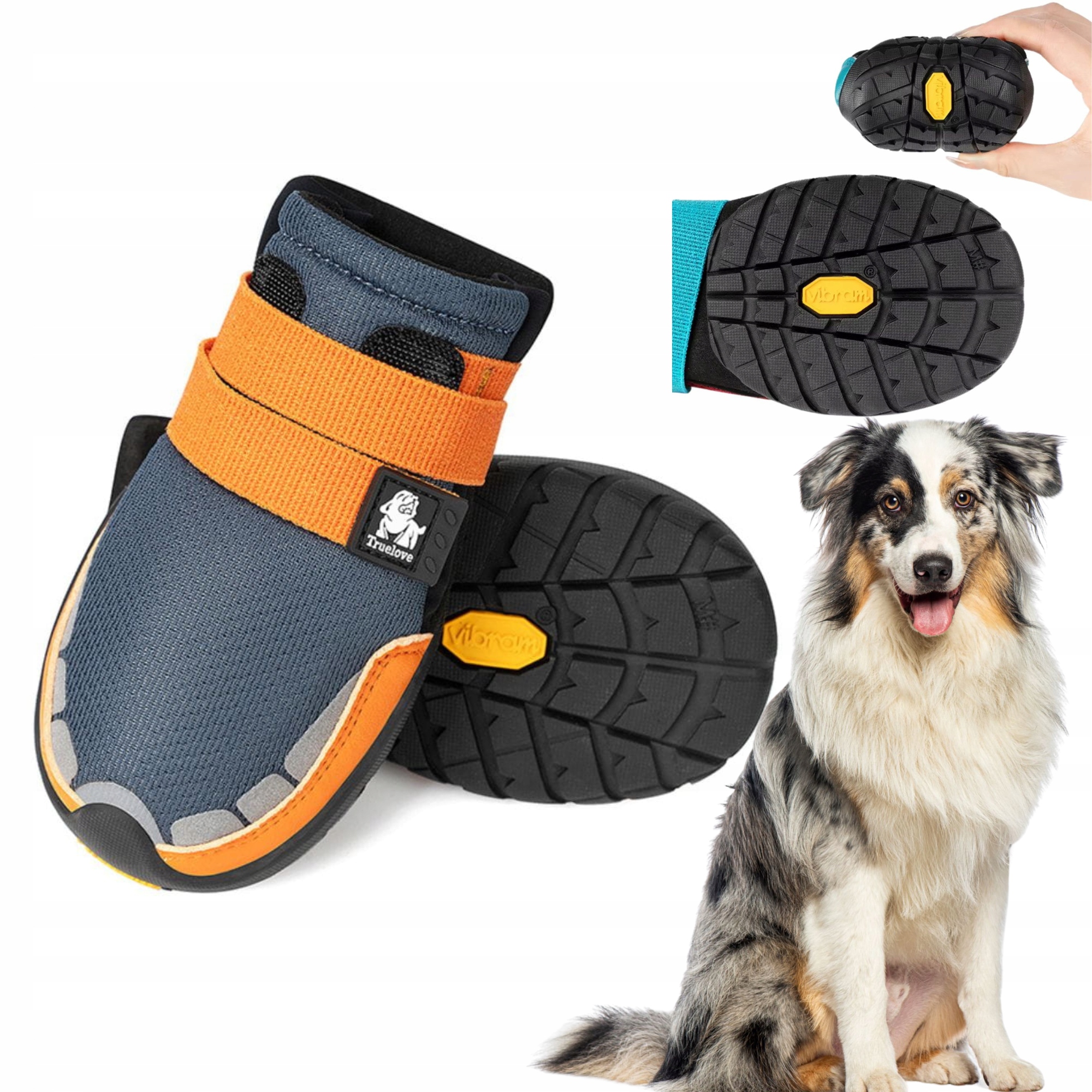 Levně Boty Pro Psa Truelove On Track Podrážka Vibram L (2 ks) 7,0 cm Tmavě Modré