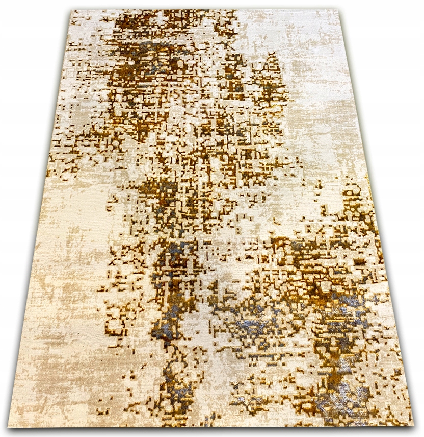Koberec 120x170 Moderný Béžový Do Obývačky Zlatá Spálňa Glamour Zlatá Béžová