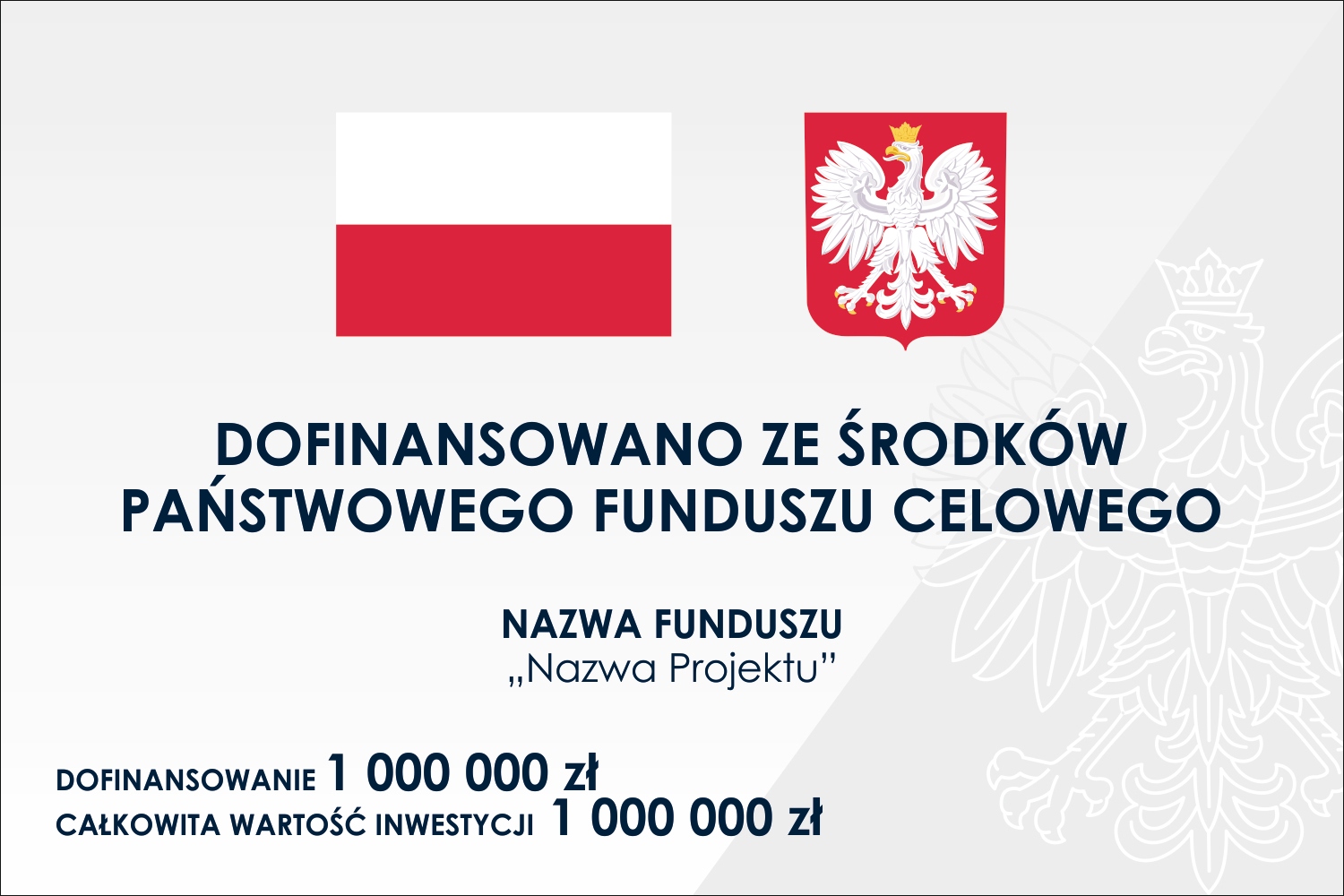Tablica A3 informacyjna KRAJOWY PLAN ODBUDOWY pcv lub blacha Wysokość produktu 30 cm
