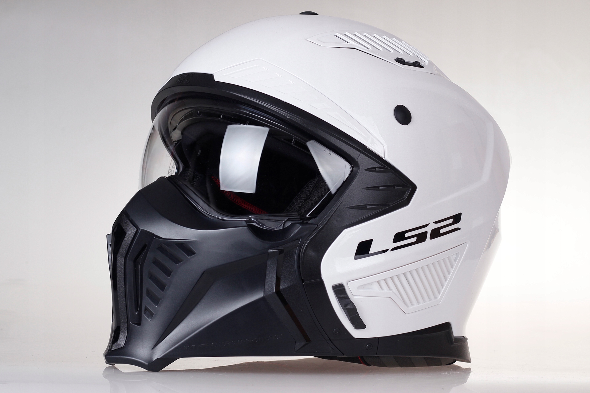 KASK MOTOCYKLOWY 4w1 LS2 OF606 ODPINANA SZCZĘKA biały Rozmiar XL