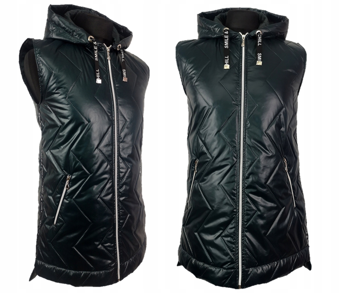 ASYMETRYCZNA DŁUŻSZA KAMIZELKA PIKOWANA XXXL 52 54 Rozmiar 54