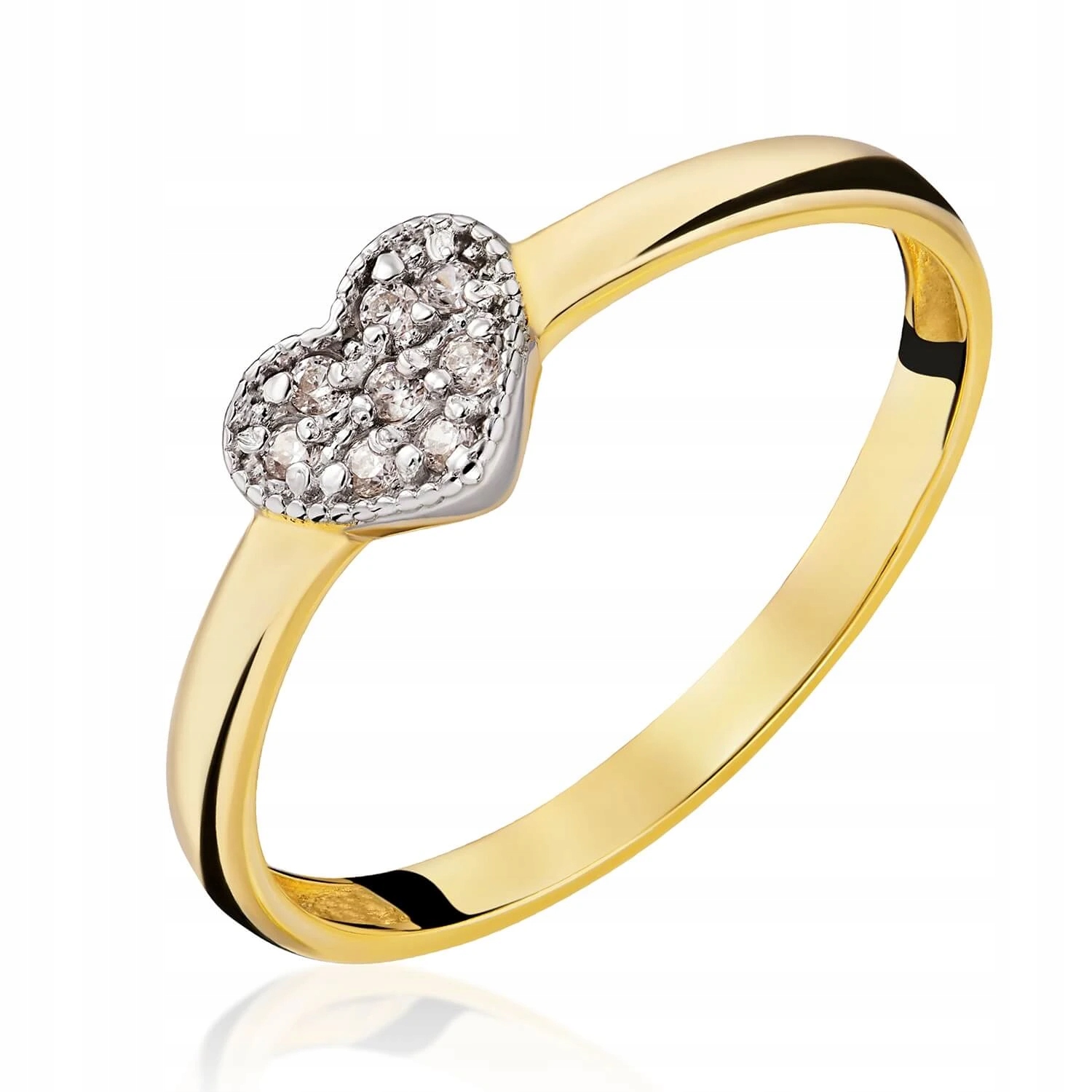 Zlatý Prstýnek 585 Srdce Se Zirkony, Romantický Designový Dárek Vel. Dárek