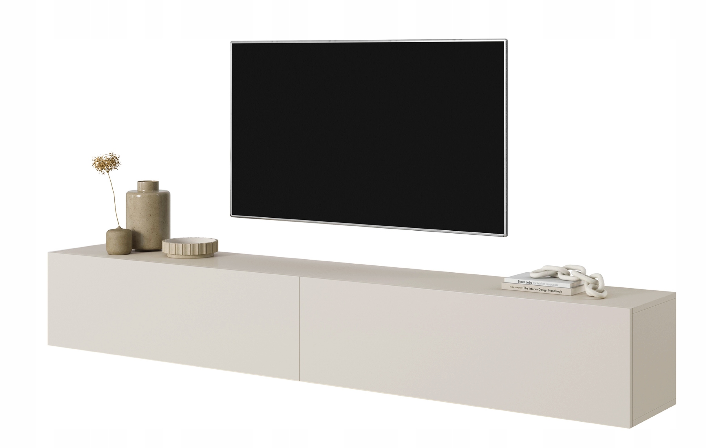 Rtv skříňka Bisira 200 cm Šedá béžová Selsey Design