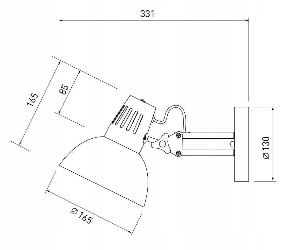 Oprawa ścienna ARTEMIA, E27 pojedyncza szara GTV Marka GTV