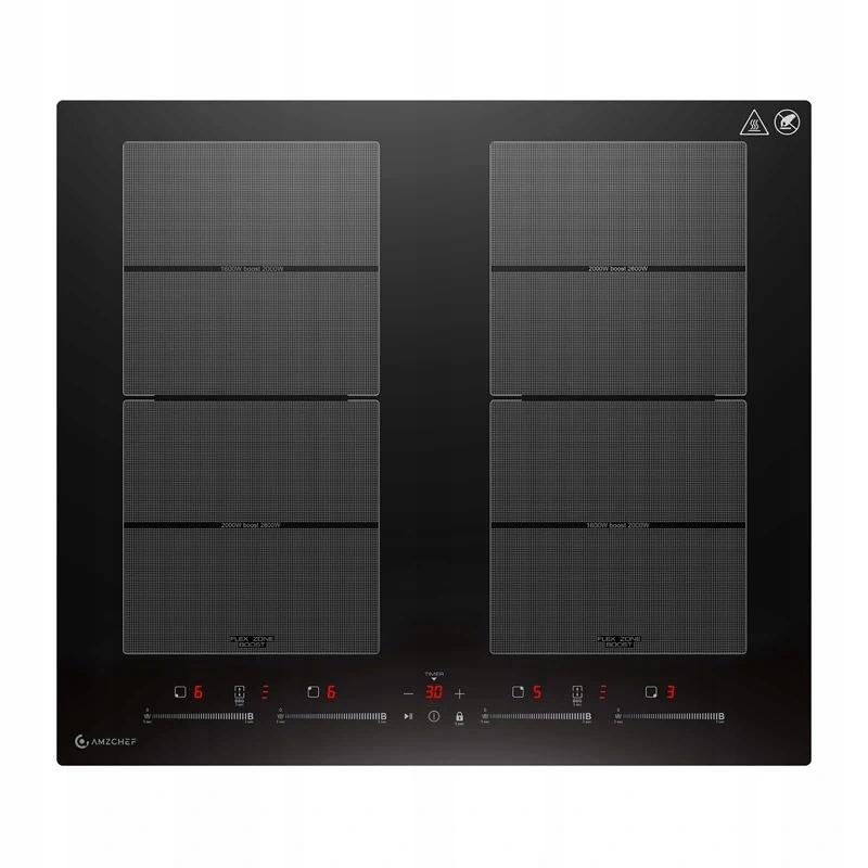 Indukční varná deska Amzchef 4 pole topné zóny 60 cm 7400 W pro zabudování