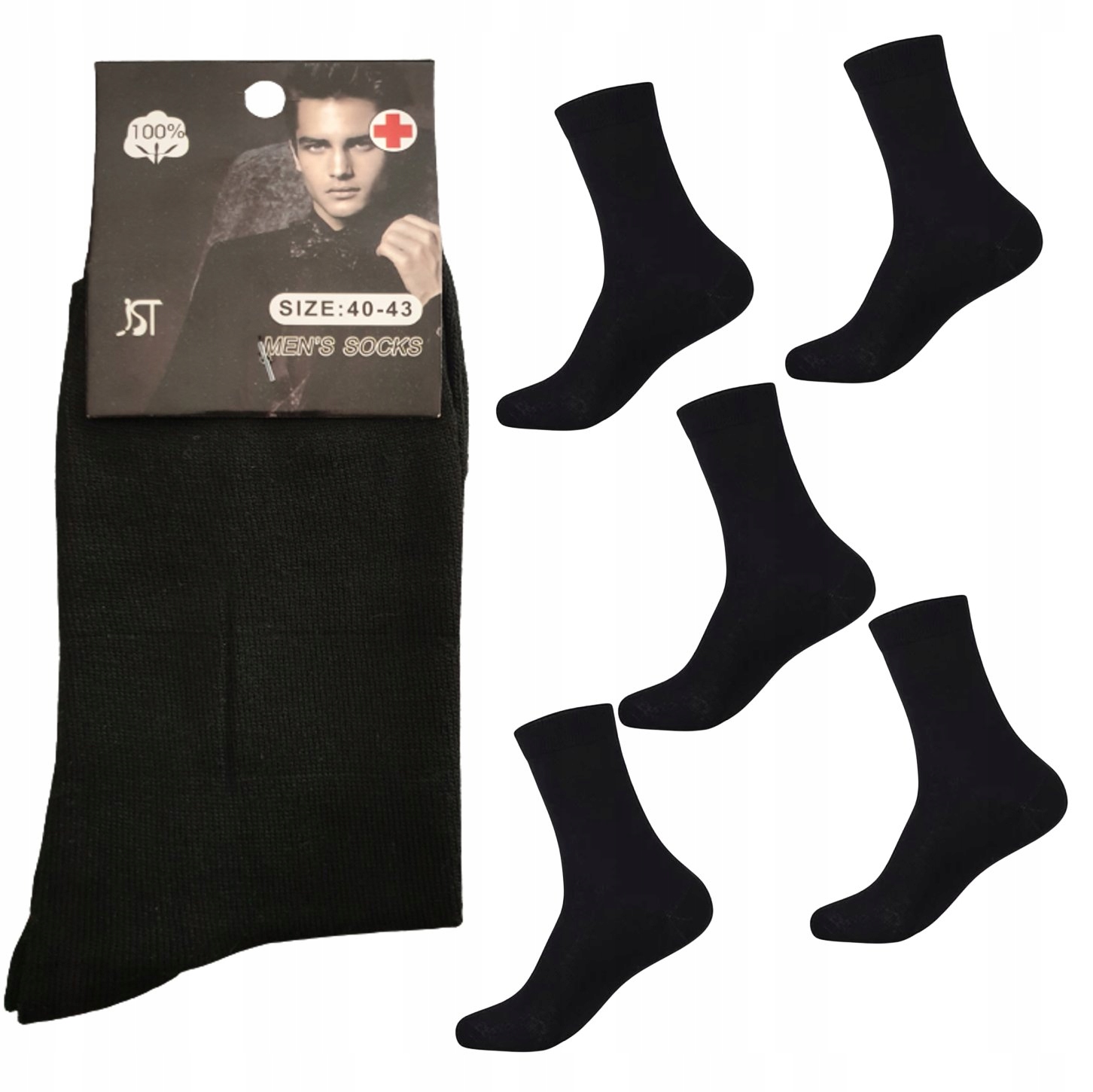 

5 Par Skarpety Męskie Bawełna 100% rozmiar 40-43