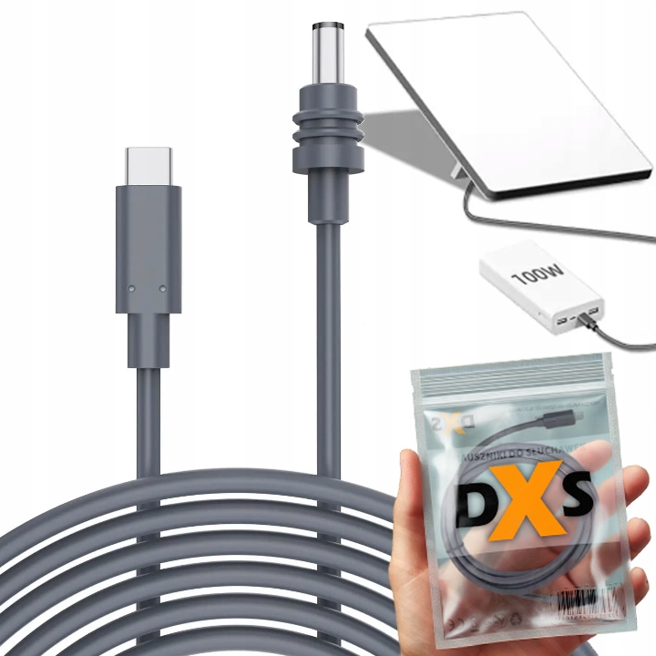 Kabel zasilający DXS USB-C do DC 5 m 100 W 20 AWG IP67