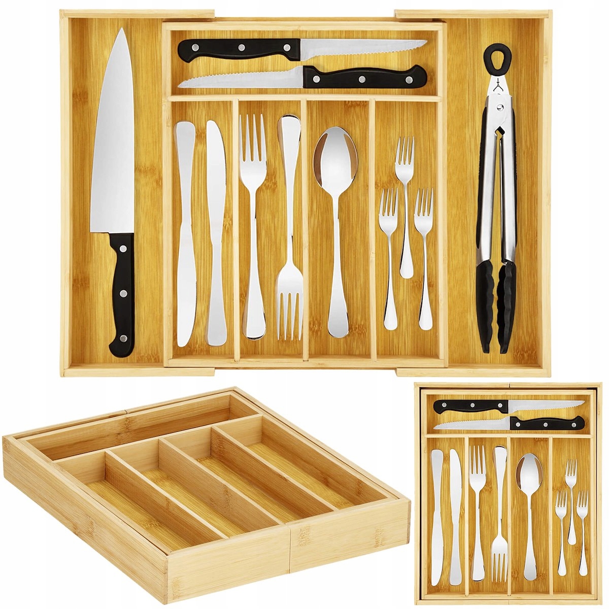 

Wkład Do Szuflady Organizer Na Sztućce Bambusowy