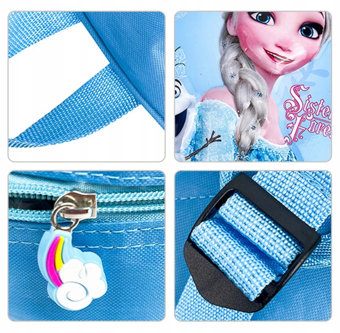 Elsa plecak 3D usztywniany laminowany niebieski lekki do przedszkola FROZEN Kolor niebieski