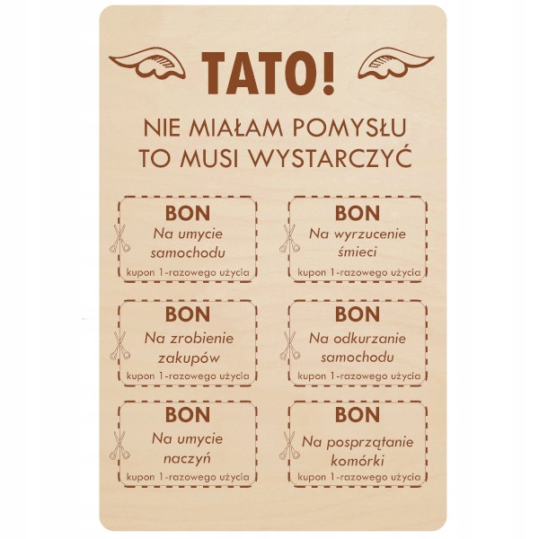 

Bon na dzień Taty Ojca śmieszny tabliczka6