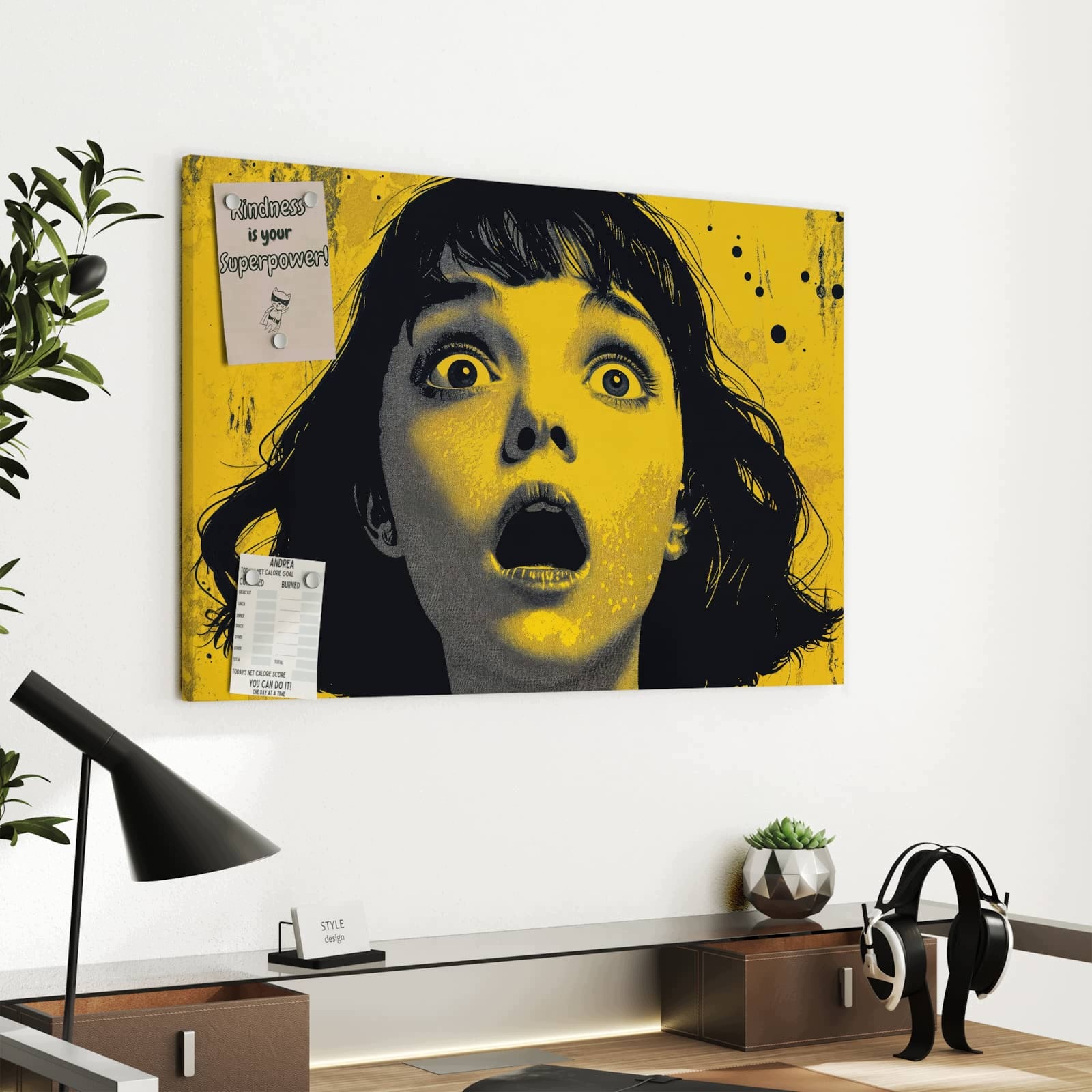 Magnetická tabule Křičící Portrét 60 × 40 cm