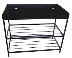 ŁAWKA PUFA METALOWA PÓŁKA NA BUTY 60CM LOFT