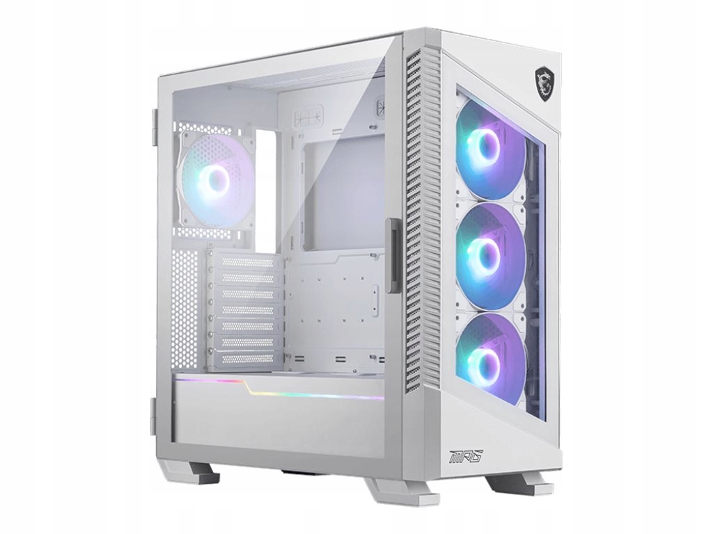 Msi Mpg Velox 100R White Počítačová Skříň, Mid-Tower, Usb 3.2, audio výstup, vstup