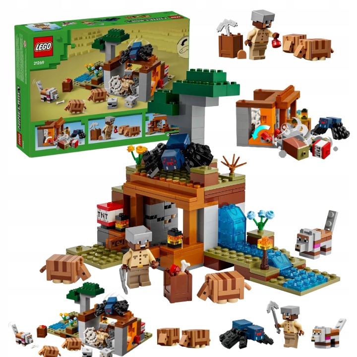 Klocki Lego Minecraft Wyprawa Do Pancernikowej Kopalni 21269
