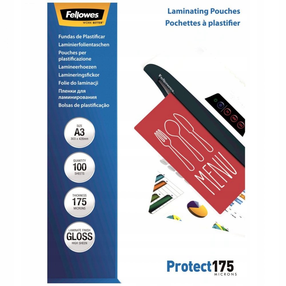 

Folie do laminowania Fellowes A4 175mic. 100szt.