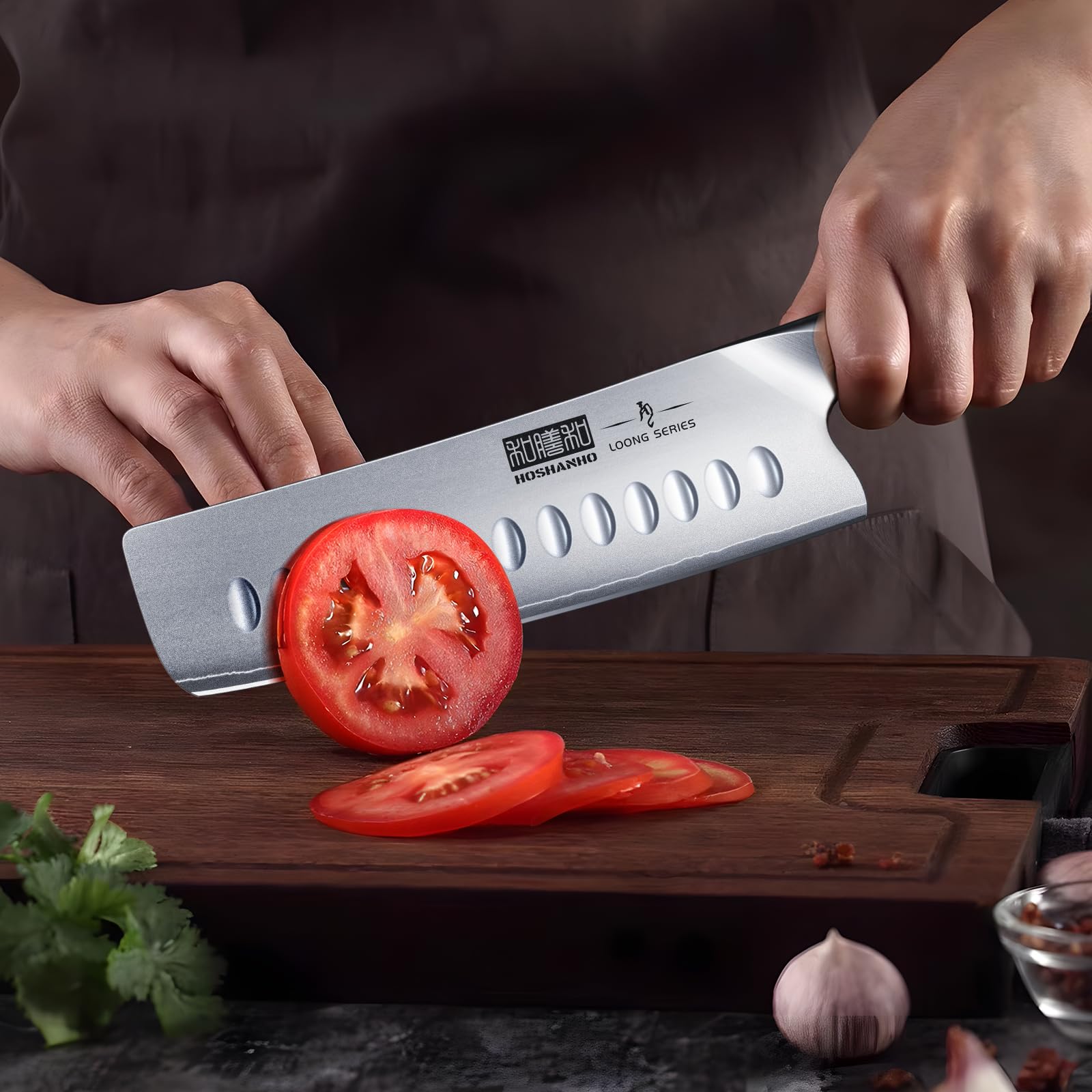 HOSHANHO Nóż Kuchenny Nakiri 18 cm Stal Węglowa Do Mięsa i Warzyw — miniatura 6