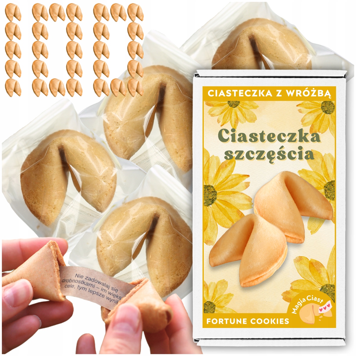 Chińskie Ciasteczka z Wróżbą dla gości Ciasteczka Szczęścia klasyczne 100