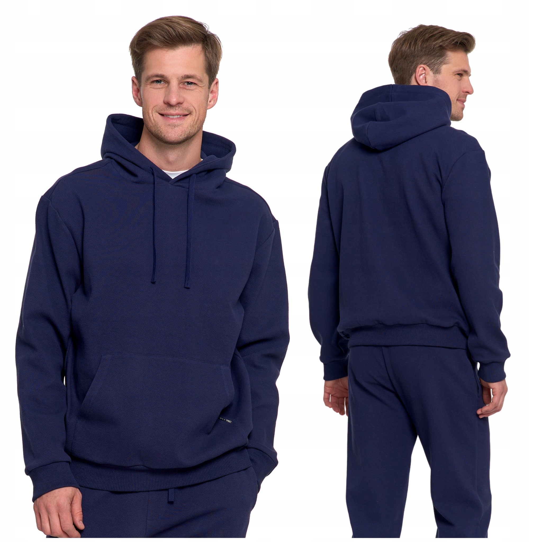 Klasická Pánská Mikina Přes Hlavu, Jemná Struktura S Kapucí Moraj L