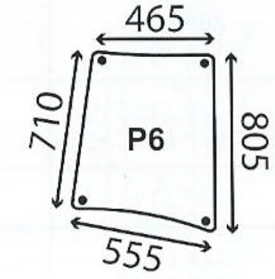 sklo John Deere série 5015F a 5015V boční pravé