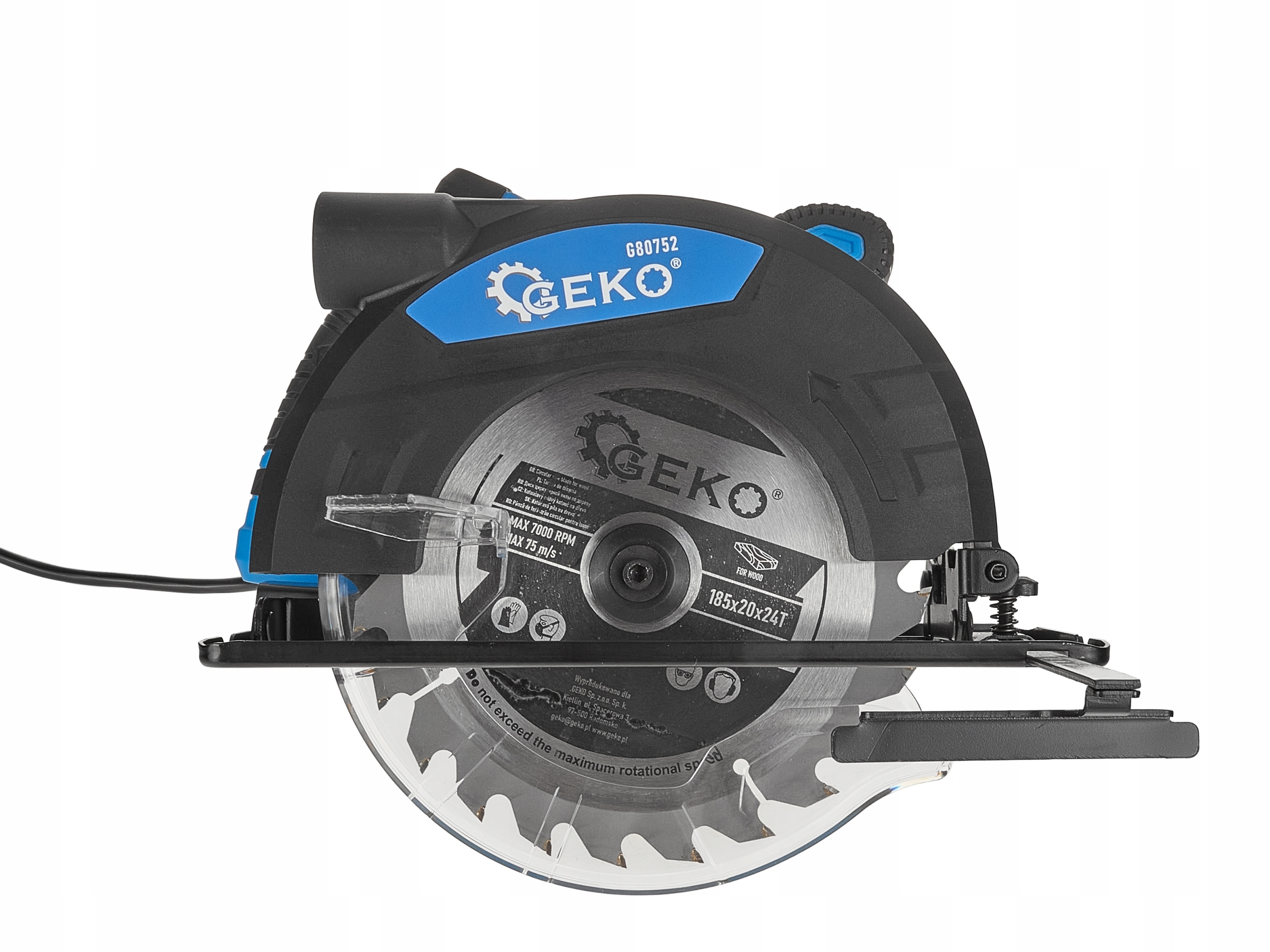 KOTOUČOVÁ PILA RUČNÍ PILA NA DŘEVO 185 mm 1200 W KOTOUČ GEKO Značka Geko
