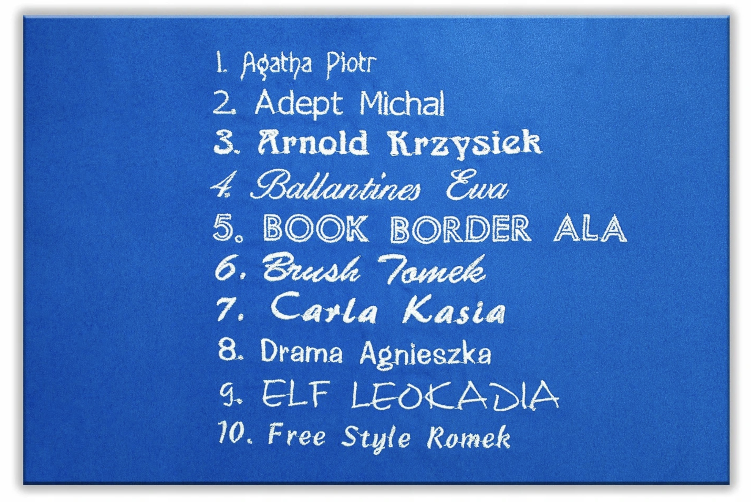 Haft znakowanie IMIĘ dowolna treść PERSONALIZACJA Marka inna marka