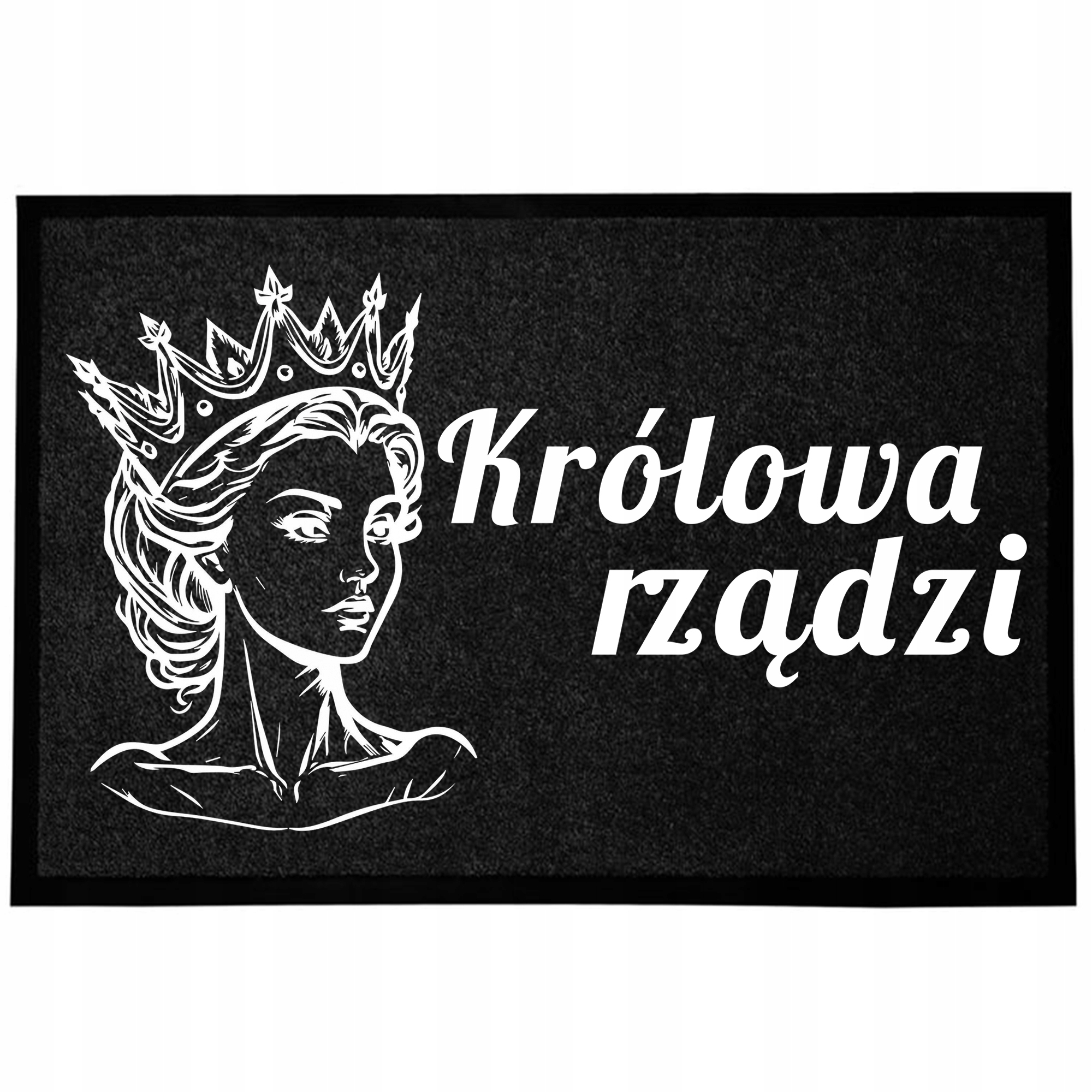 Wycieraczka Wejściowa 40X60CM Czarna Do Domu Humor Zabawna Królowa Rządzi