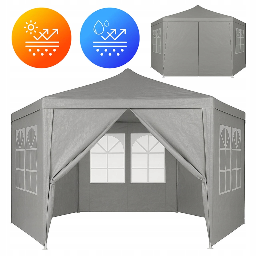 Obchodný záhradný pavilón 2x2x2 m s oknami, sivý MultiGarden