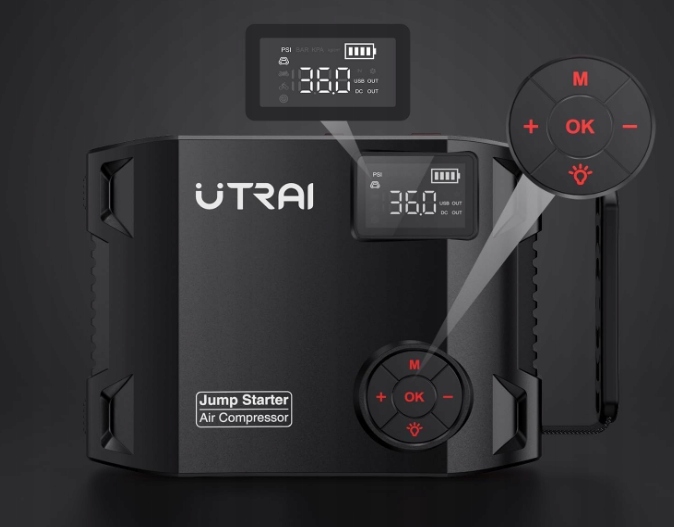 UTRAI Powerbank 7000A 27000mAh z Kompresorem i Latarką LED 1600 Lumen — miniatura 9