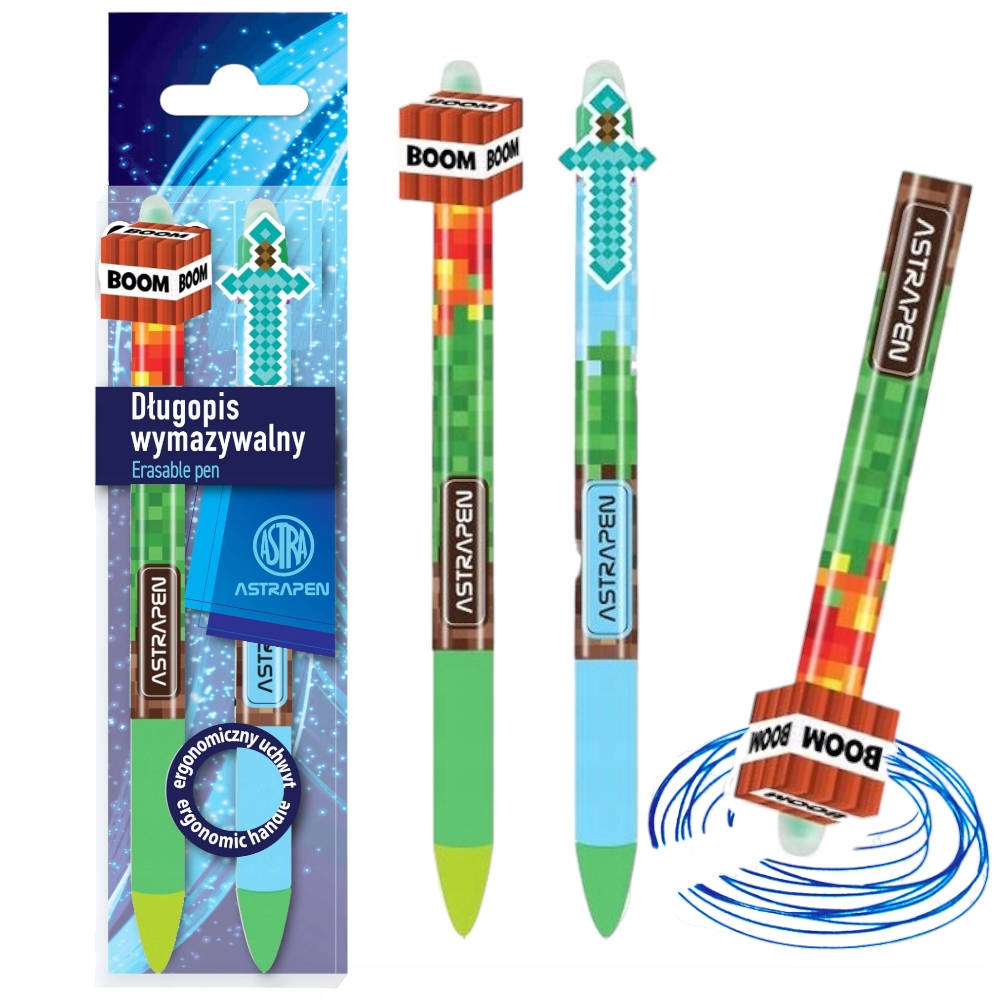 Długopis zmazywalny ASTRA MINECRAFT automatyczny 2 szt. wymazywalny