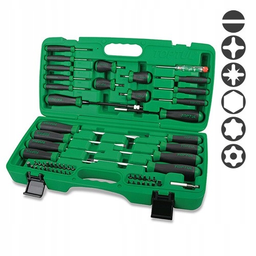 Sada Skrutkovačov Bit S Magnetom Hex Ph Pz Sl Torx 58 ks Toptul