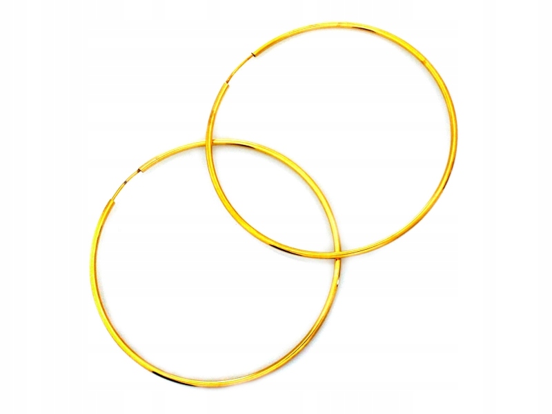 Pozlacené náušnice pro ženy ze stříbra 925 klasické Kola 50 mm šarží