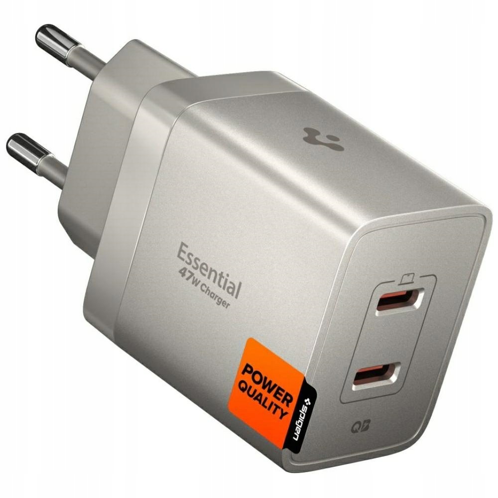 Síťová nabíječka Spigen Essential EE472EU-GAN 47W 2xUSB-C titanová