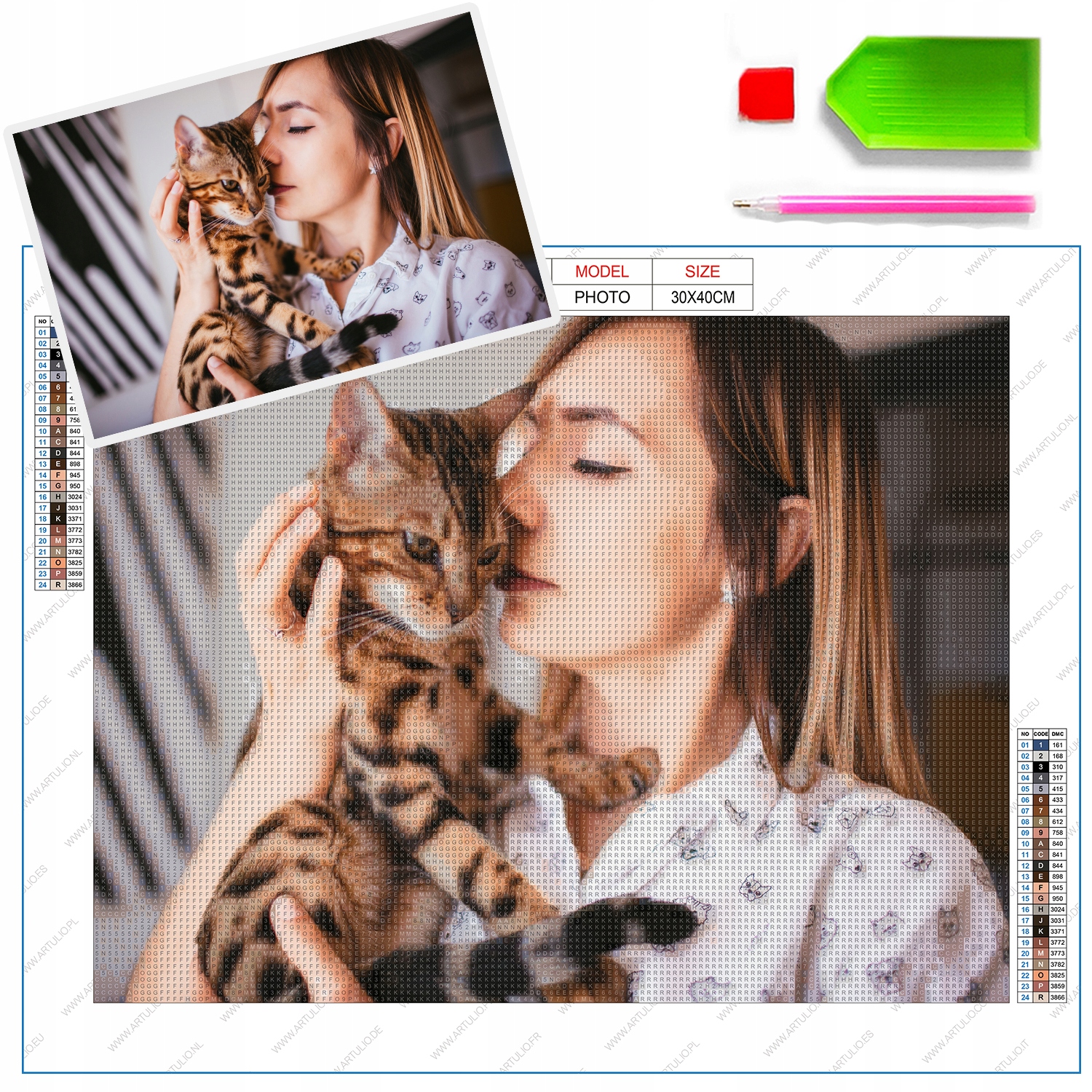 Velmi velká diamantová výšivka z fotografie 60 x 80 cm, Diamond Painting příslušenství