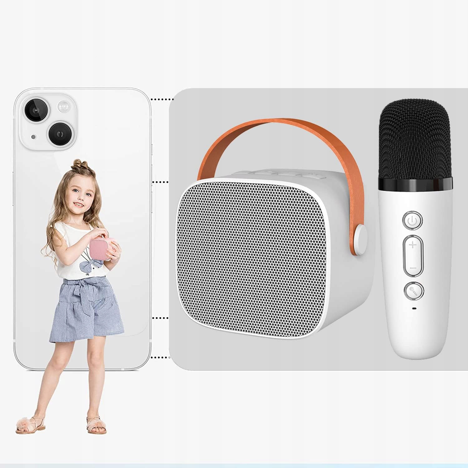 ZESTAW KARAOKE BEZPRZEWODOWY Z BLUETOOTH MIKROFON + GŁOŚNIK DLA DZIECI Marka AMT