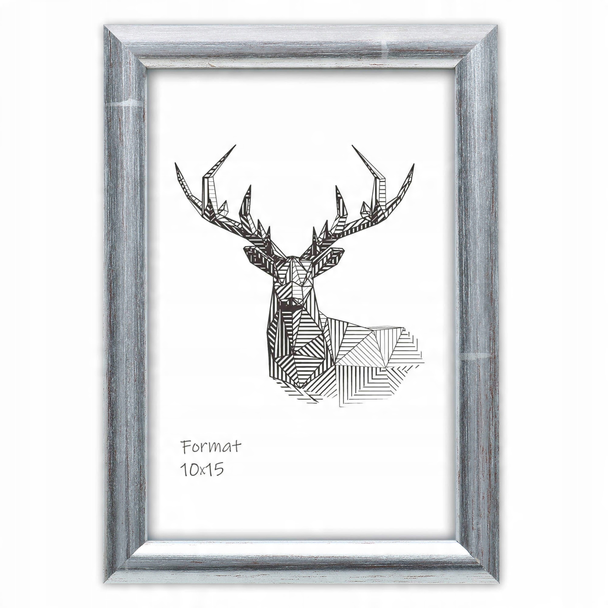

Ramka na Zdjęcia Drewniana Srebrna 10x15 cm