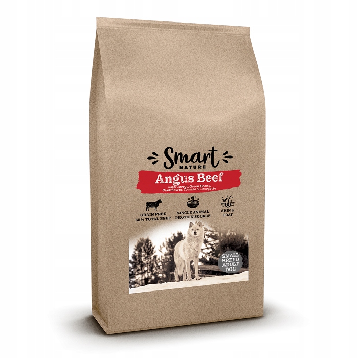 Smart Nature Dog Small Angus Beef 2kg 65% mięsa z wołowiny Angus, bez zbóż,