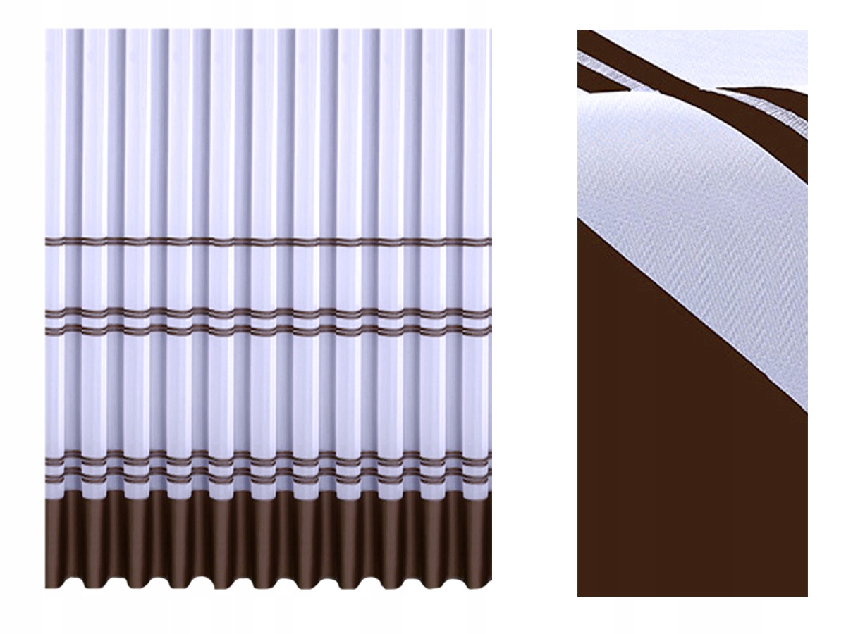 

Firanka Firana Pasy Atłas Woal 619/160CM 019 Brąz