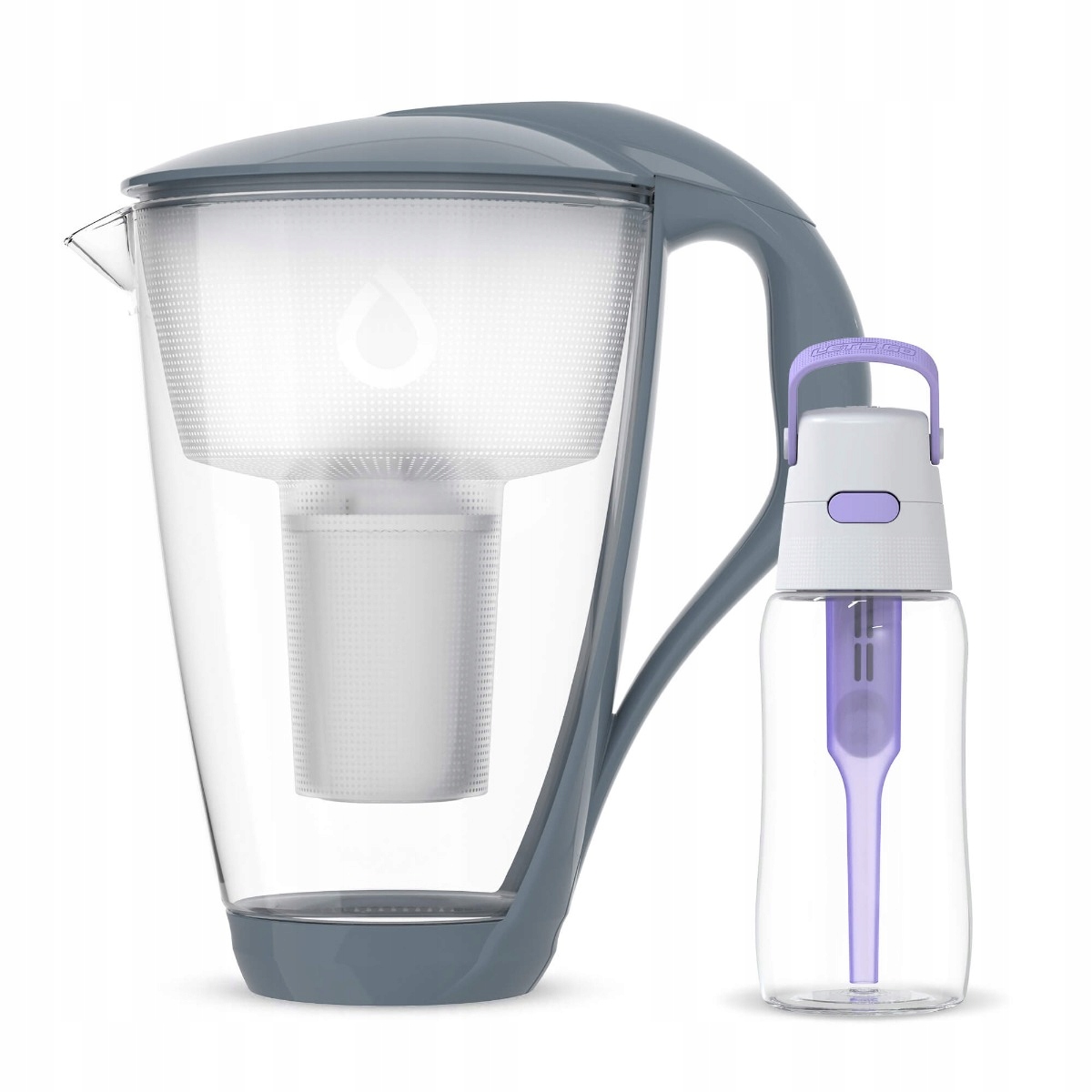 Szklany Dzbanek Dafi Crystal Stalowy Classic z Fioletową Butelką Solid 0,5